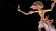 Indonesische Wayang-Kulit-Figur.