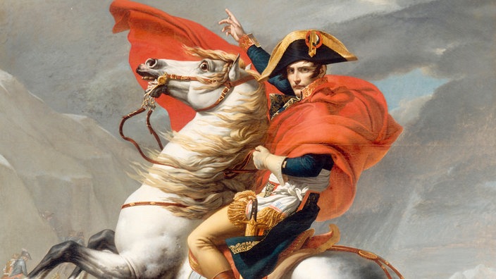 Napoleon beim Übergang über den Großen St. Bernhard / Gemälde von Jacques-Louis David, 1801