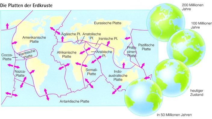 Graphik: Die Platten der Erdkruste.