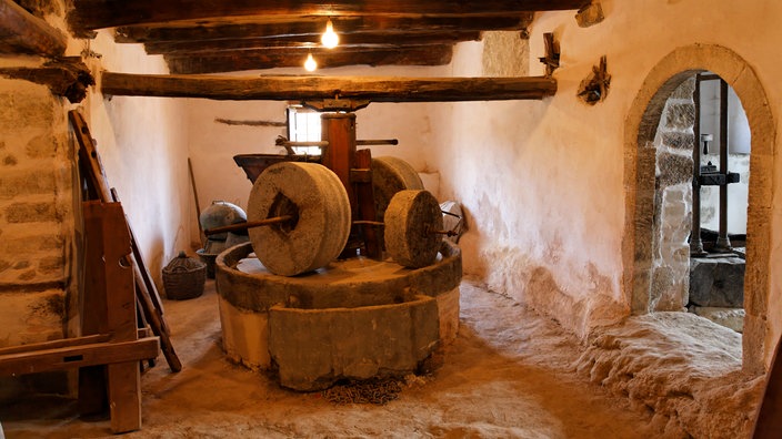 Alte Getreidemühle in Kloster Odigitrias auf Kreta in Griechenland