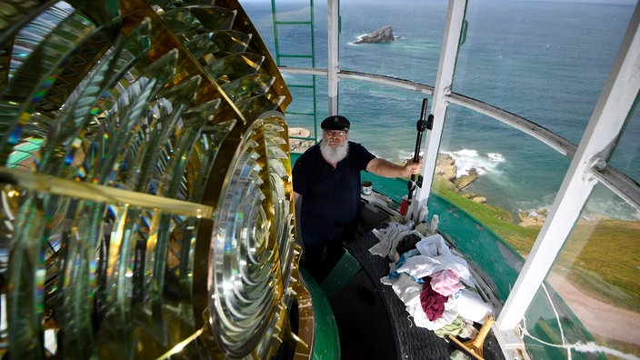 Fresnel-Linse in einem Leuchtturm